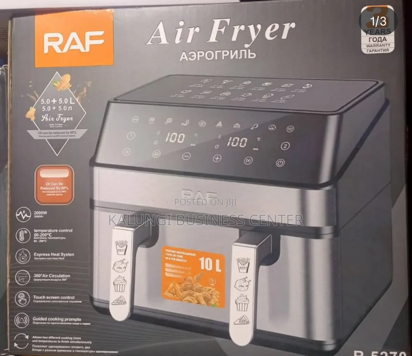 Raf Air Fryer Dual Basket 10l