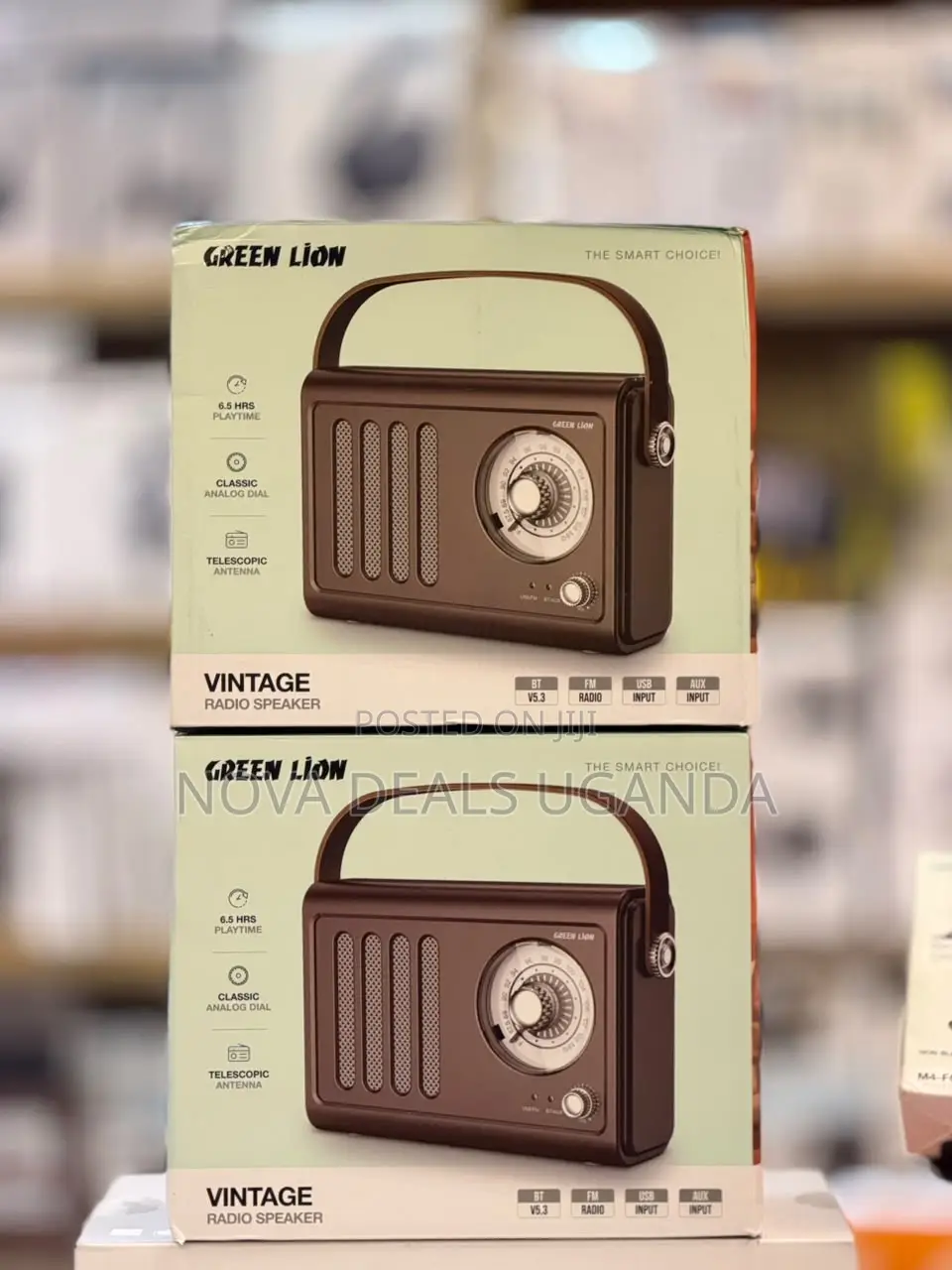 Green Lion Vintage Radio Speaker, Bluetooth Speaker With Fm Radio