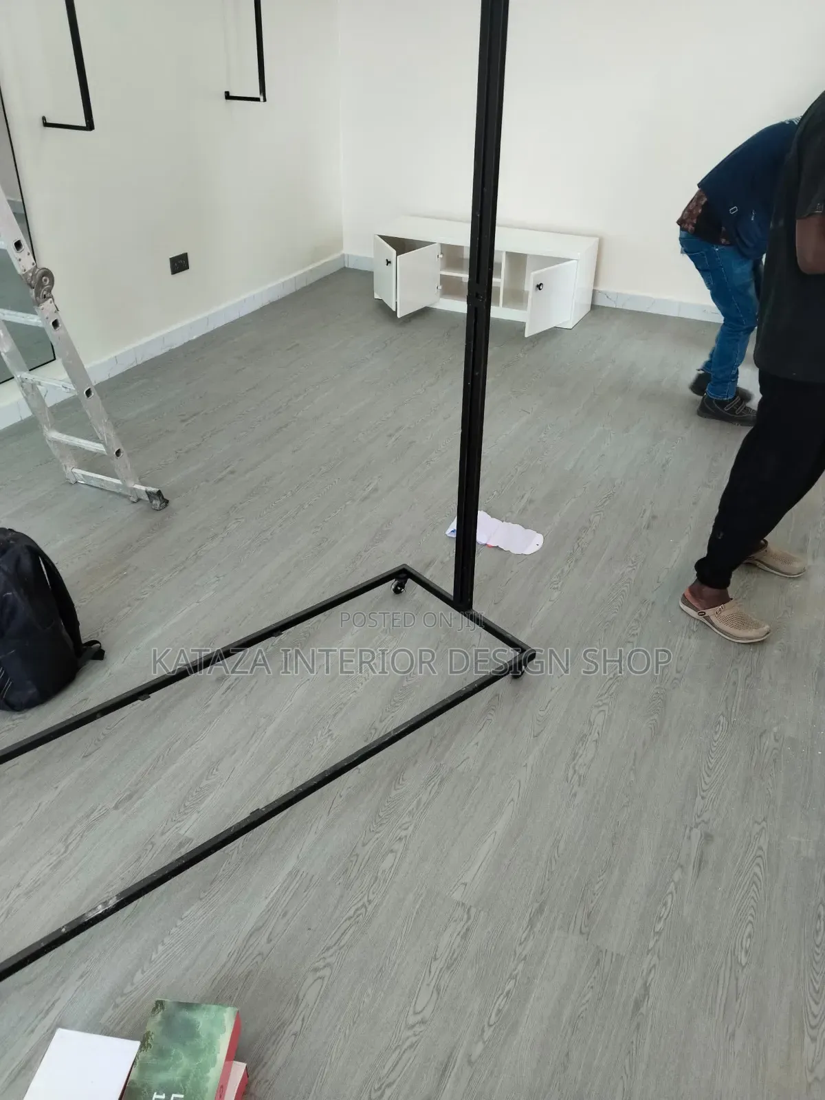Light Gray Plastic Tile Floor PVC Carpet
