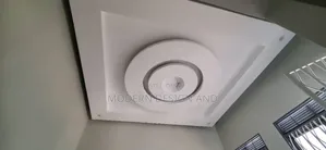 Gypsum Ceiling Design Circle With White Paint
