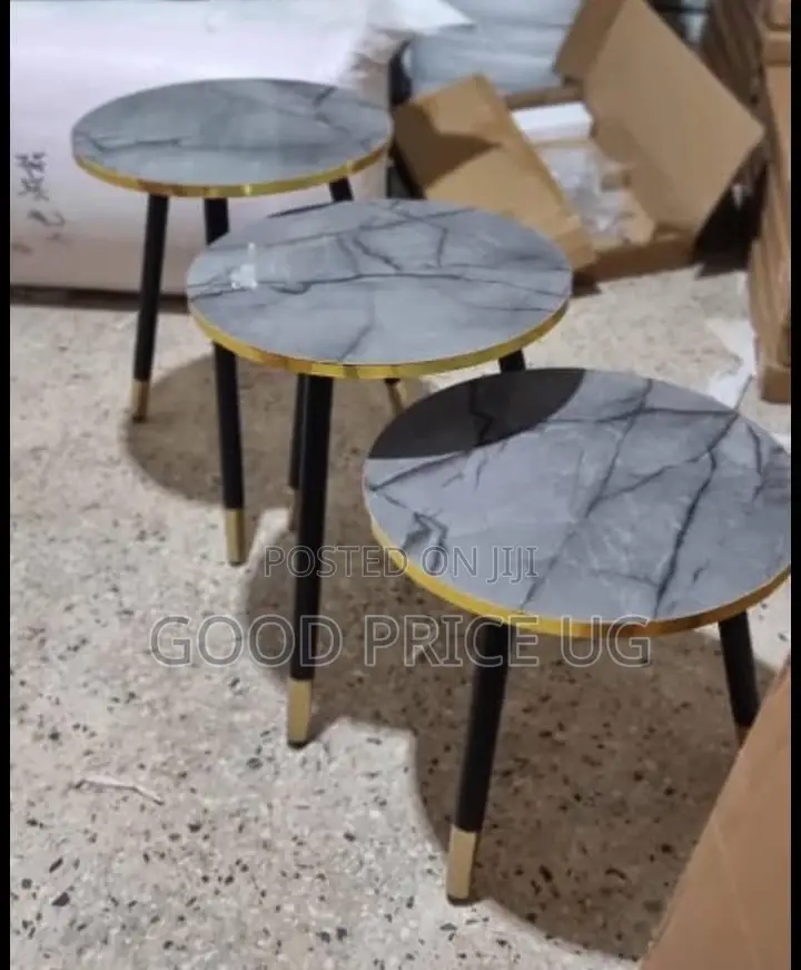 3-in-1 Nesting Luxury Marble-Effect Side Table Set