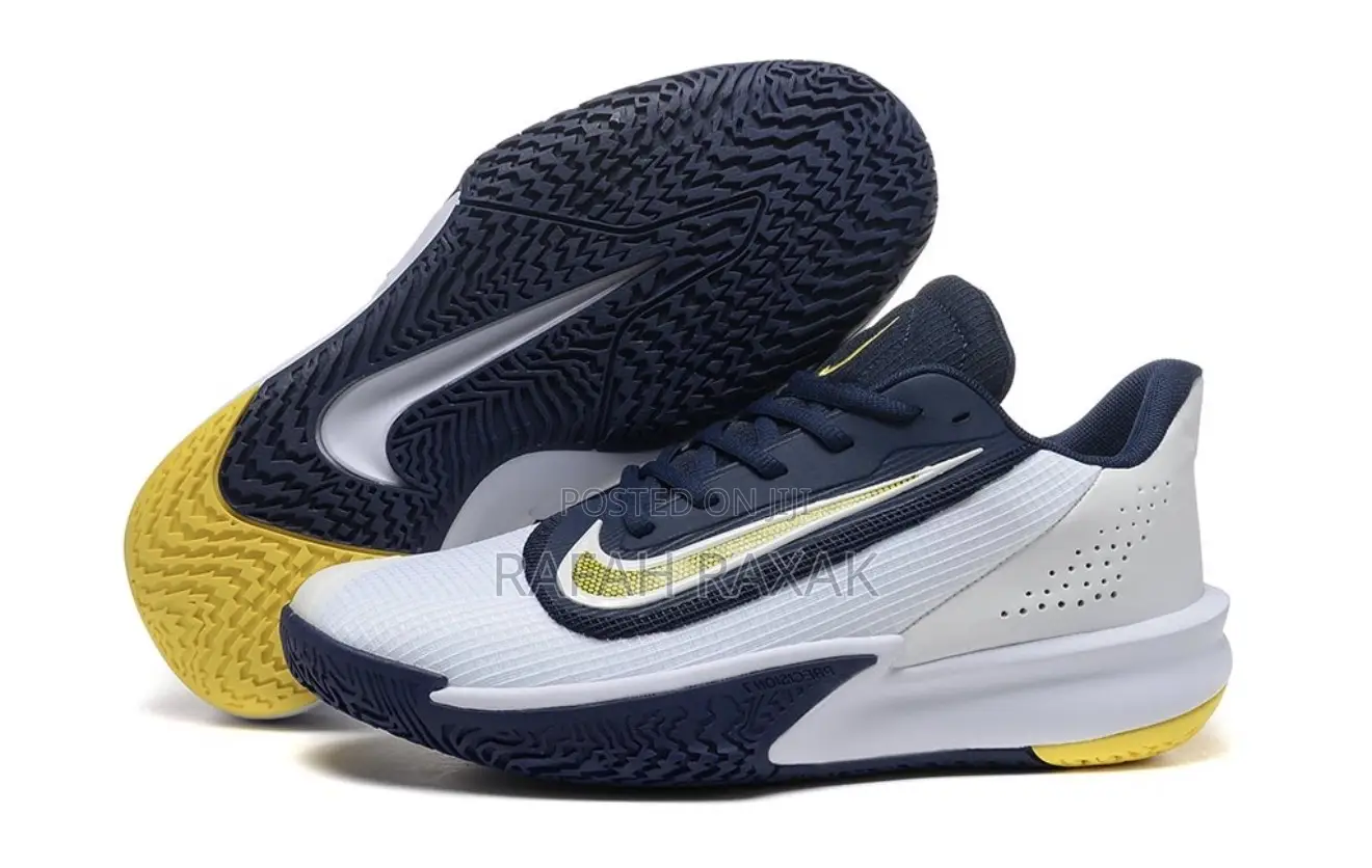 Original White/Navy Nike Precision 7 Basketball Sneakers