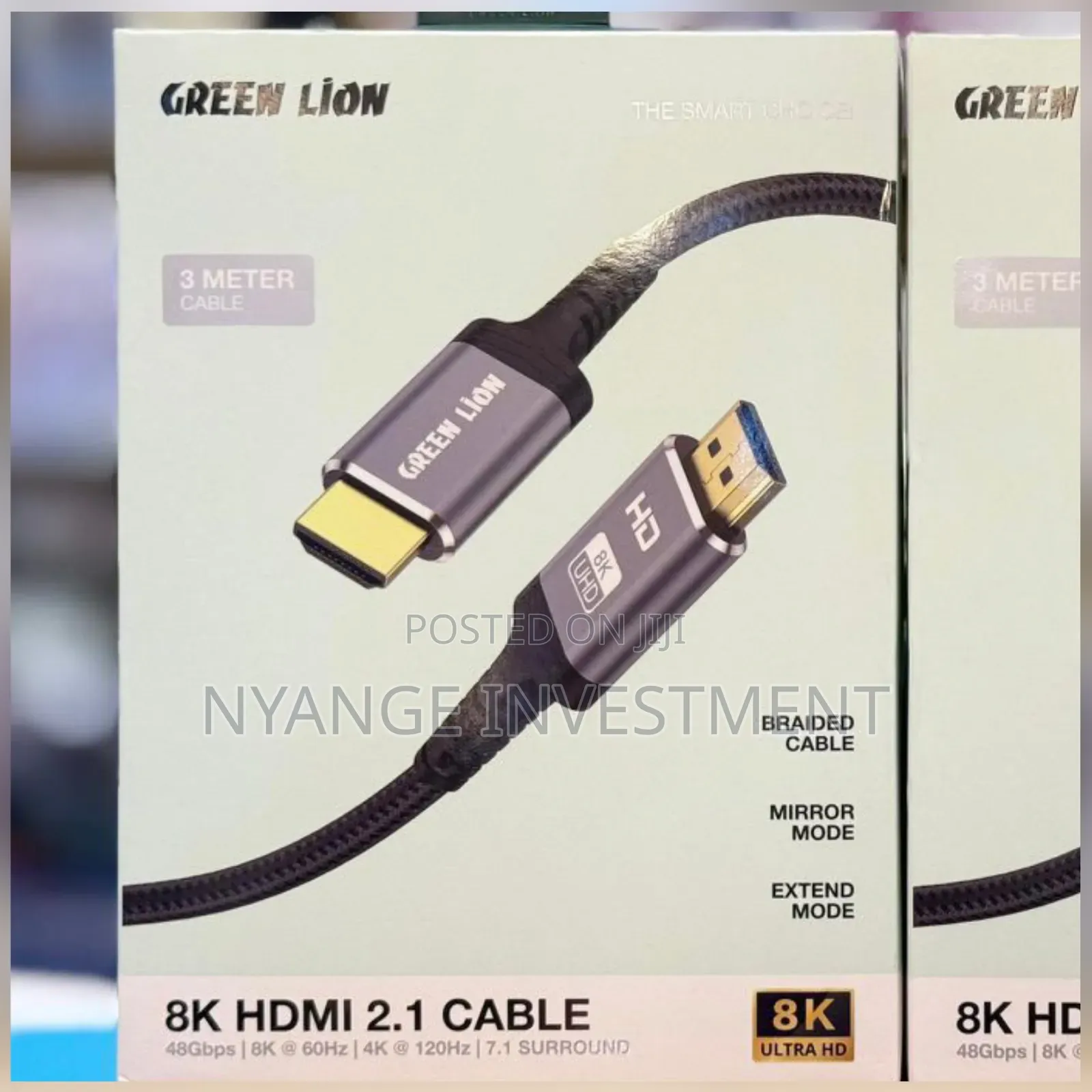 Green Lion Hdmi to Hdmi Cable 3 Meter, 48gbps, 7.1 Surround Sound.