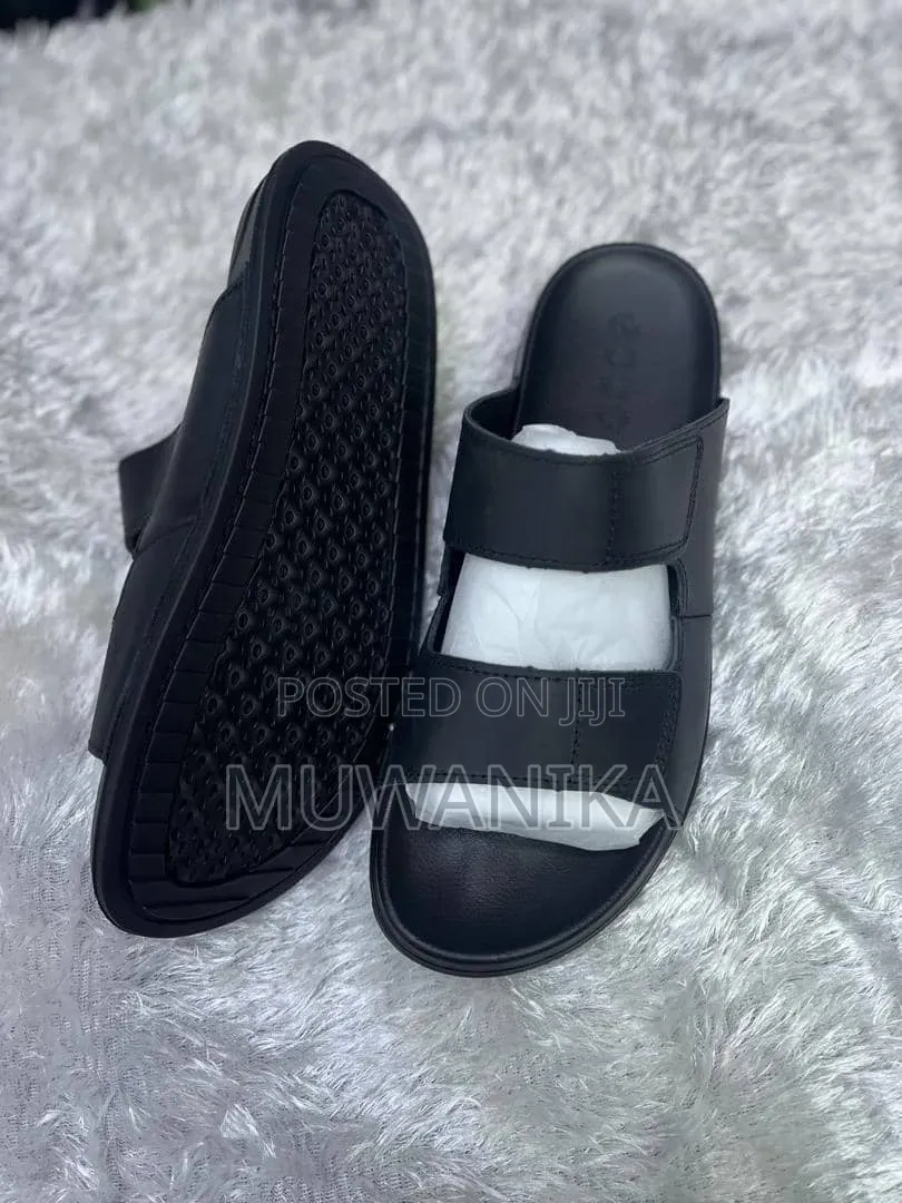 Men's Double Trap Comfort Slid Sandle:Black Black