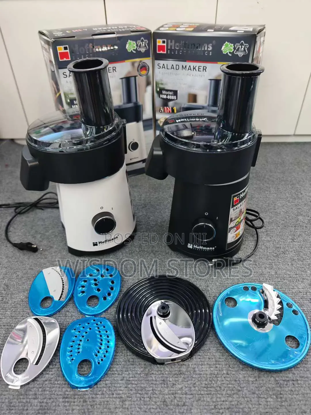 Hoffmans 6 in 1 Electric Salad Slicer 200w Quick Vegetable Cutter