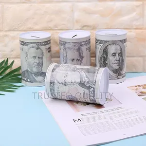 Cylindrical Iron Piggy Bank