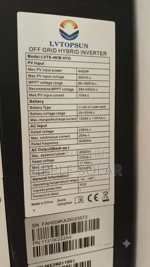 4kw Hybrid Solar Inverter 24v MPPT Off Grid Pure Sine Wave