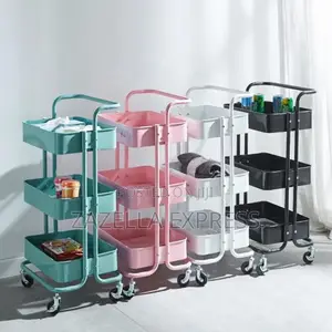 3 Layer Metallic Trolley