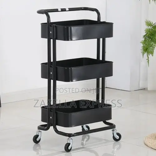 3 Layer Metallic Trolley