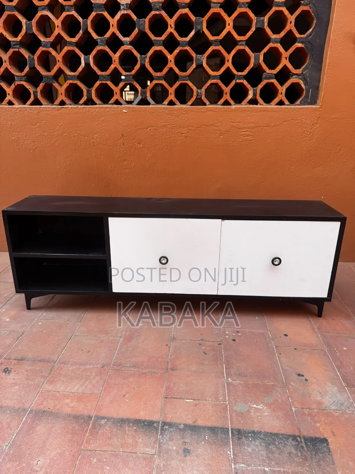 5ft Black and White Tv Stand