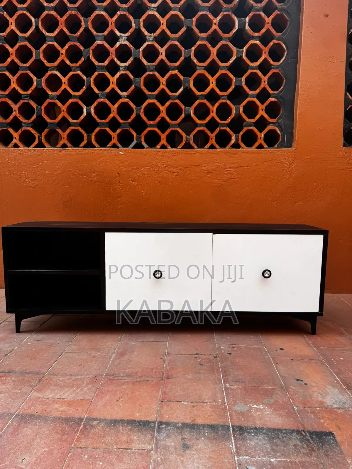 5ft Black and White Tv Stand