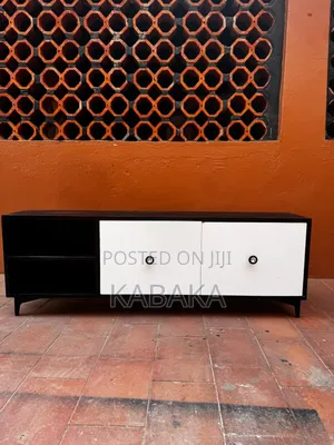 5ft Black and White Tv Stand
