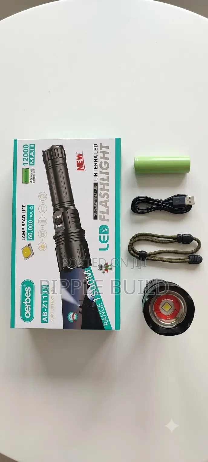 Aerbes Ab-Z1133 12000mah Rechargeable Zoom Led Flashlight