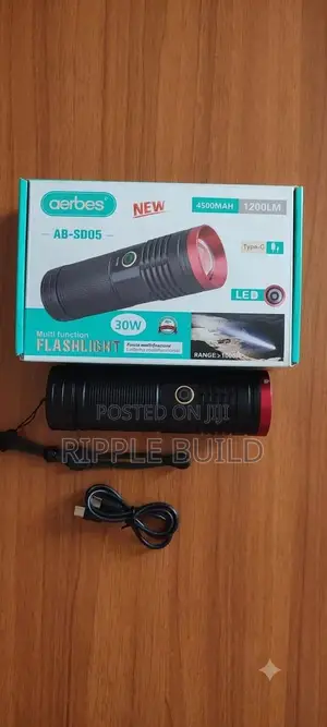 Aerbes Ab-Sd05 30w Rechargeable Led Flashlight 4500mah