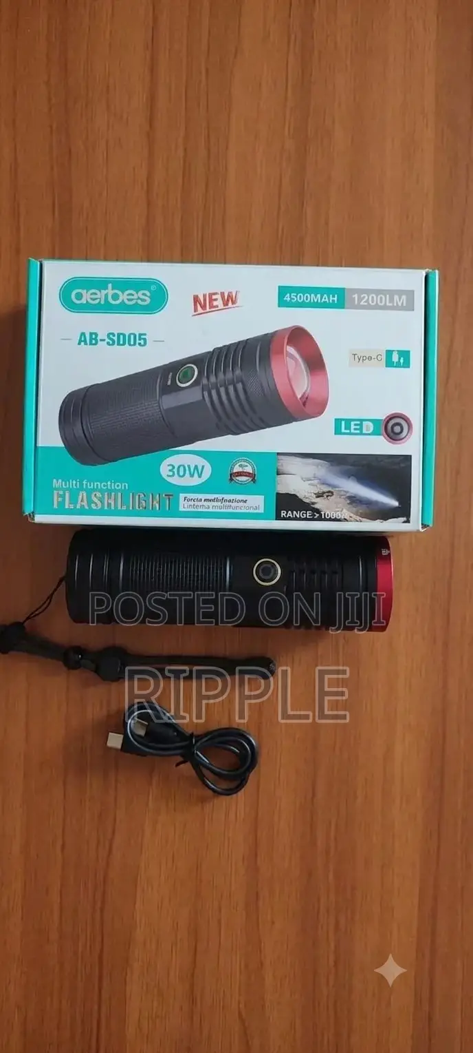 Aerbes Ab-Sd05 30w Rechargeable Led Flashlight 4500mah