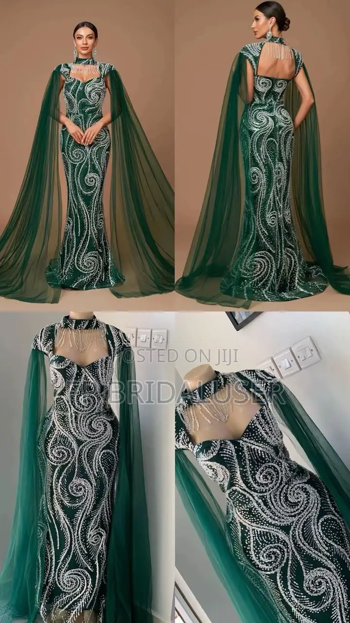 Classy Long Black Top Pearl Dress for Hire