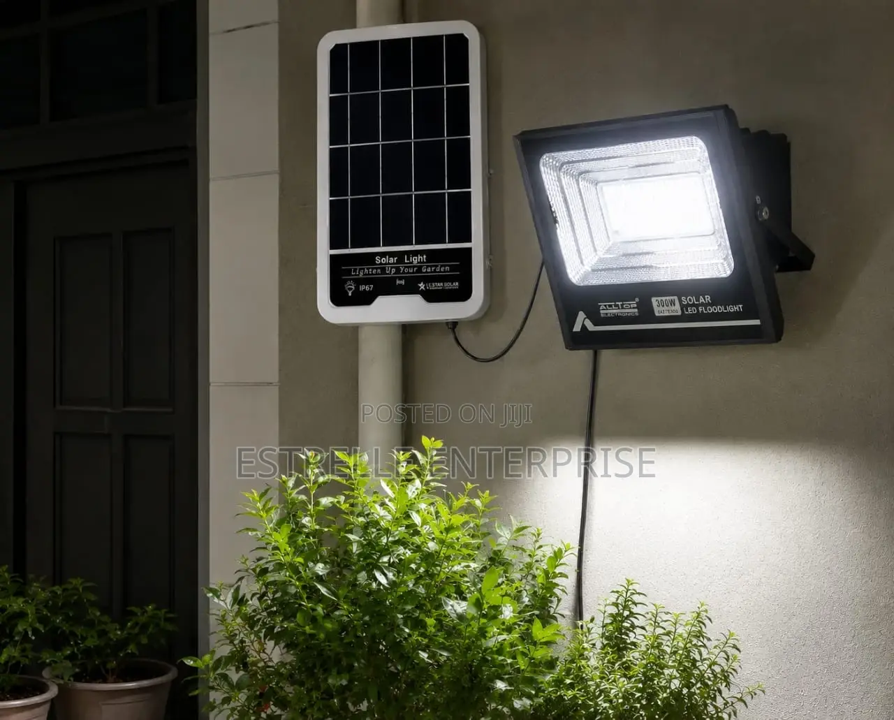 300w Solar Floodlight With Panel Outdoor Lighting