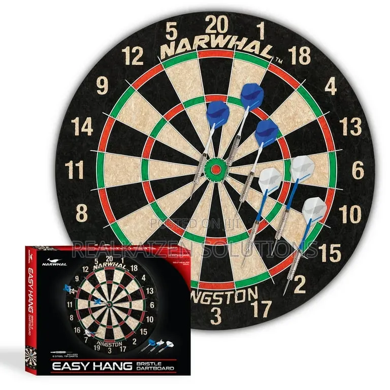 Usa Narwhal Kingston Official Size Bristle Dartboard Set With Tips