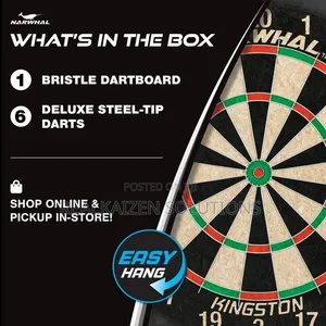 Usa Narwhal Kingston Official Size Bristle Dartboard Set With Tips