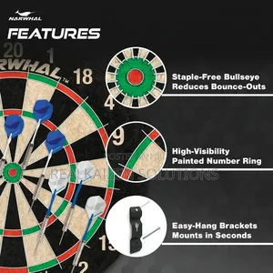 Usa Narwhal Kingston Official Size Bristle Dartboard Set With Tips