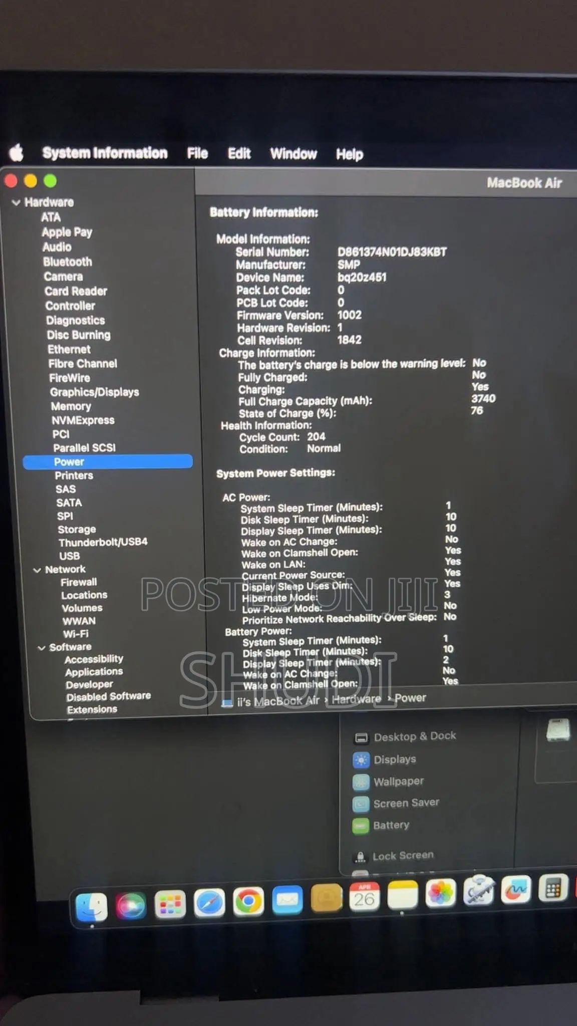 Laptop Apple MacBook Air 8GB Intel Core i5 SSD 256GB