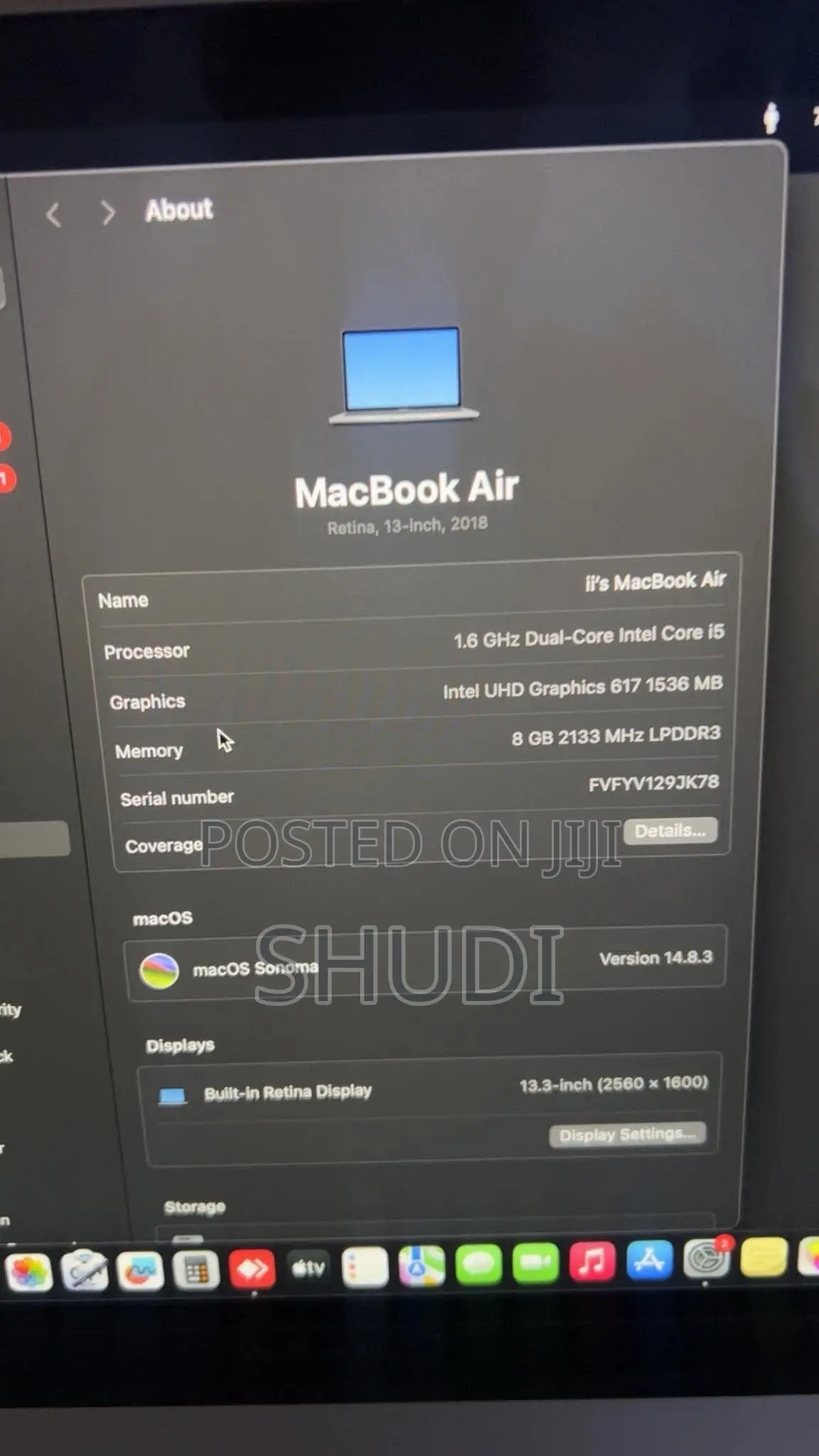 Laptop Apple MacBook Air 8GB Intel Core i5 SSD 256GB