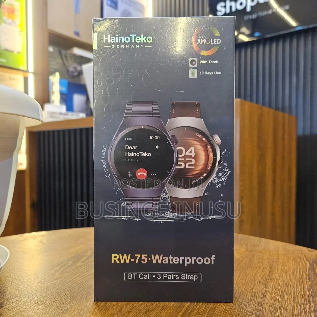 Hainoteko Rw-75 Waterproof Smart Watch With Amoled Curved
