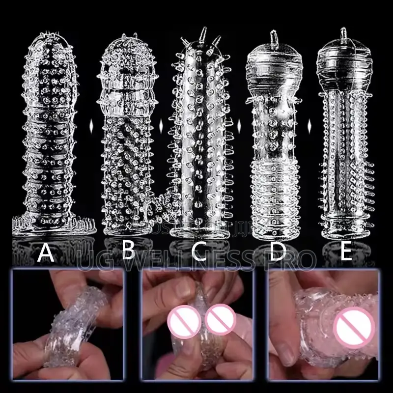 Reusable Condom Penis Sleeve Male Time Delay Spike Clit Massager Cover
