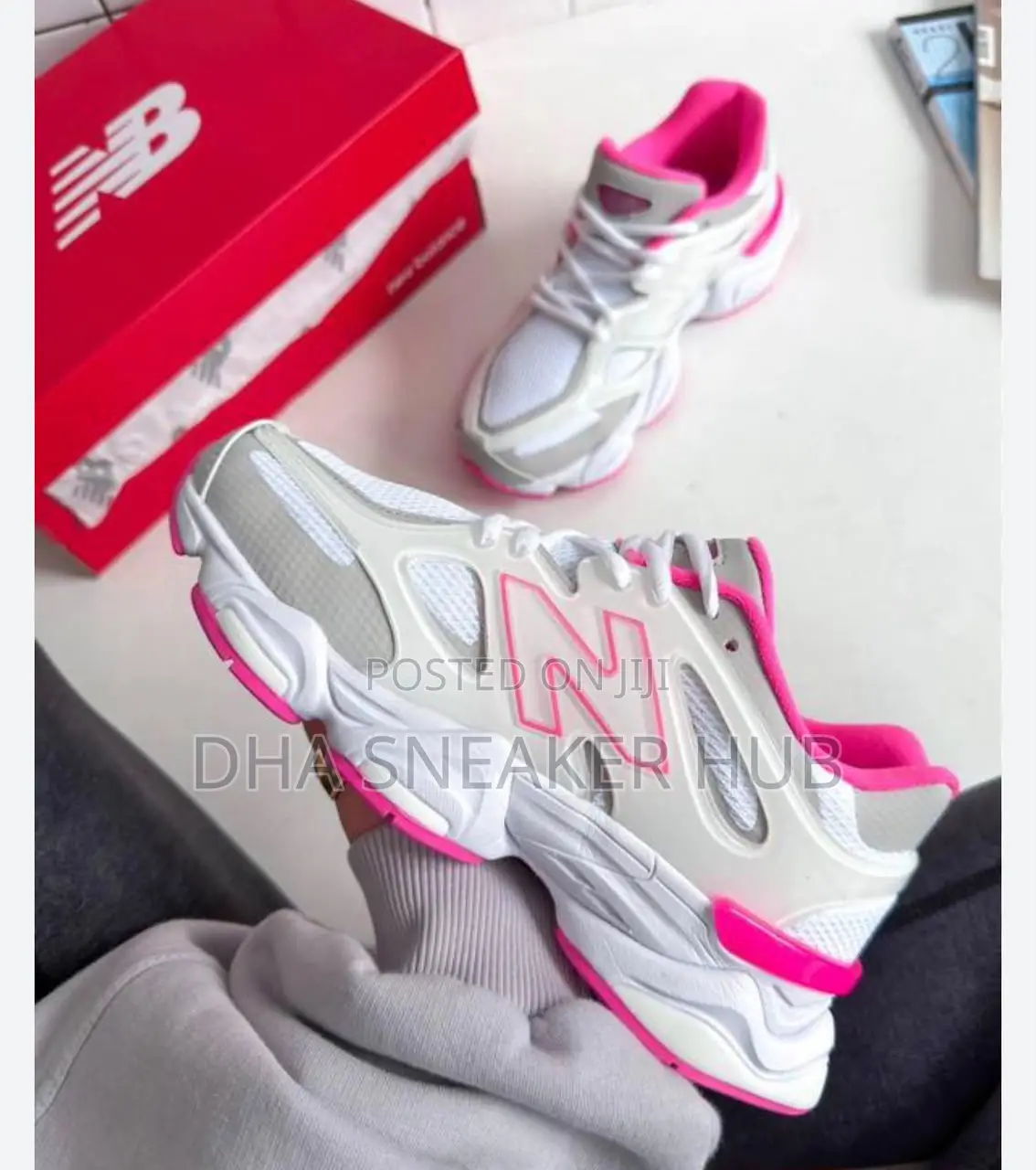 New Balance 9060 White Pink Sneakers
