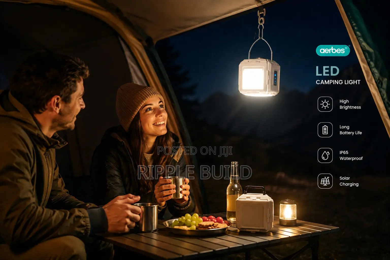 Aerbes Ab-Ta130 30w Solar Emergency Lamp, Rechargeable Led Light
