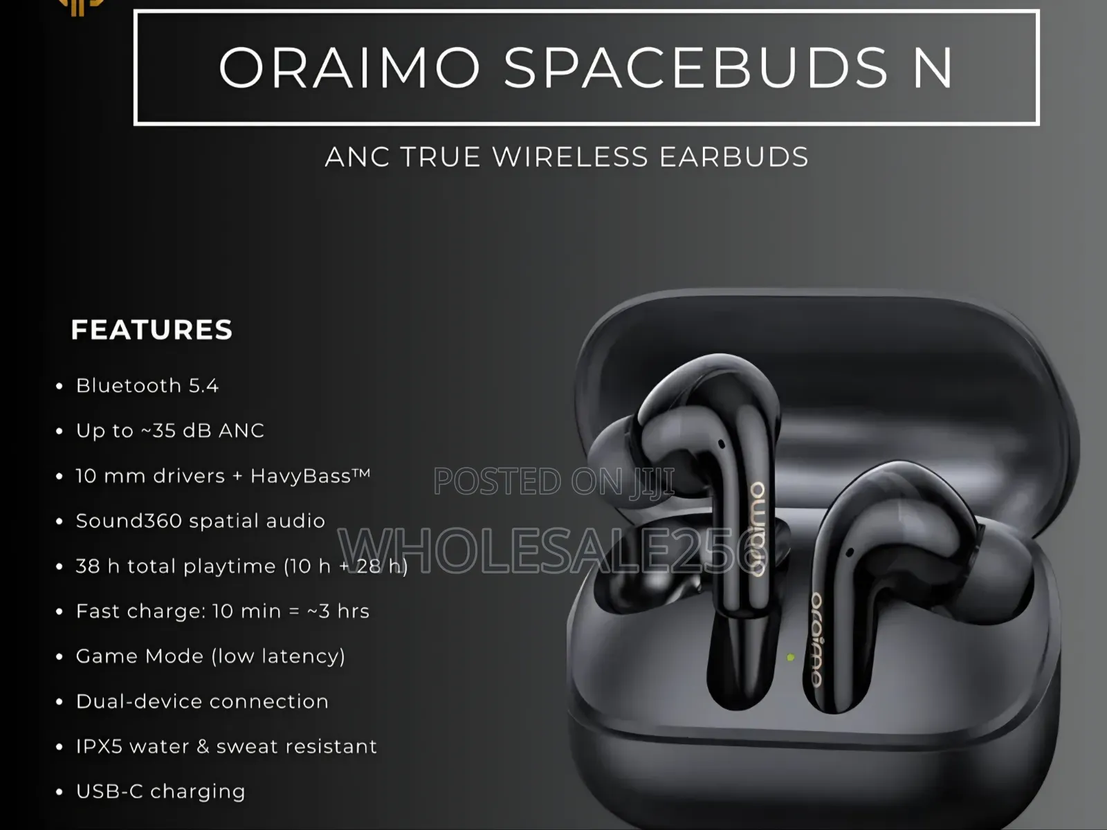 Oraimo Spacebuds N Anc Earbuds - Super Bass, Dual Device Connection