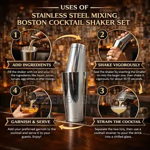 Professional Stainless Steel Boston Cocktail Shaker