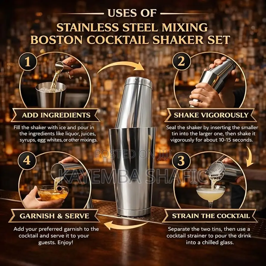 Professional Stainless Steel Boston Cocktail Shaker