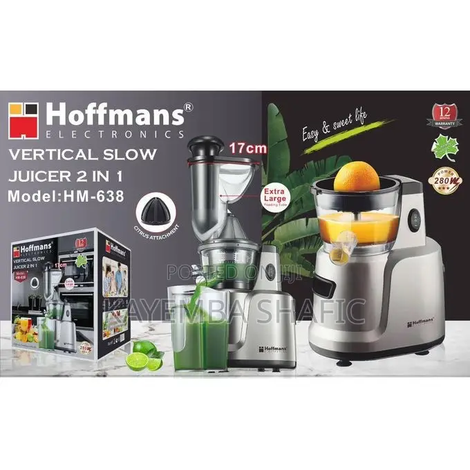 Hoffmans 2-in-1 Vertical Slow Juicer Hm-638 (280w)