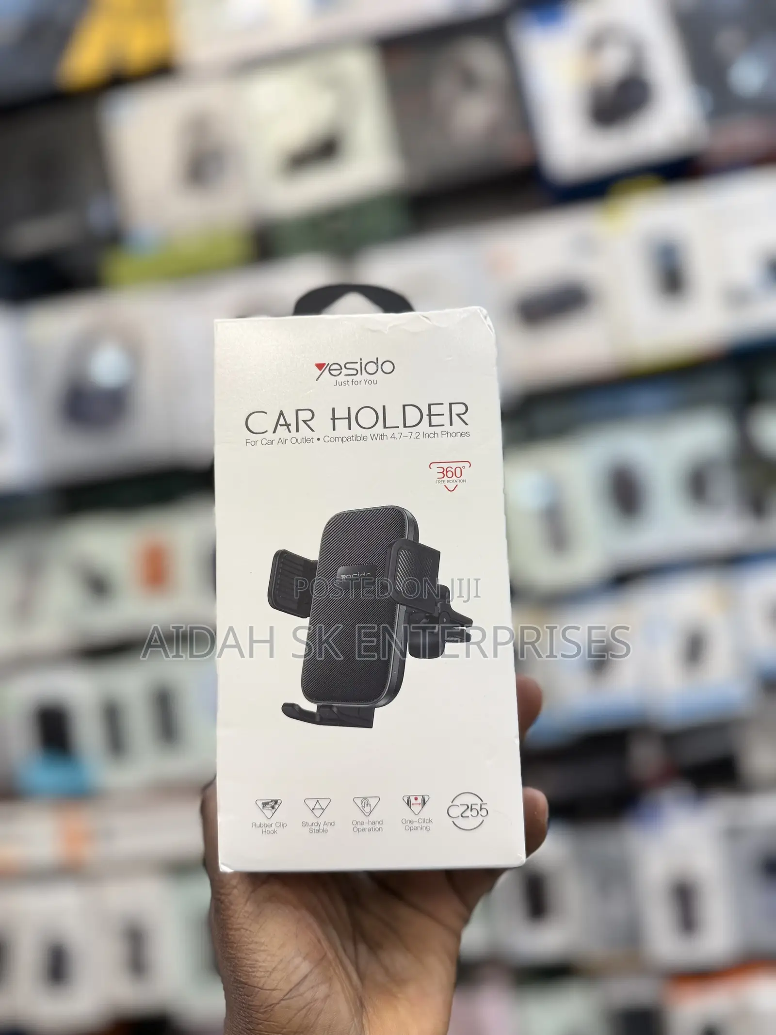 Yesido C255 Air Vent Type Adjustable Car Mount - Black