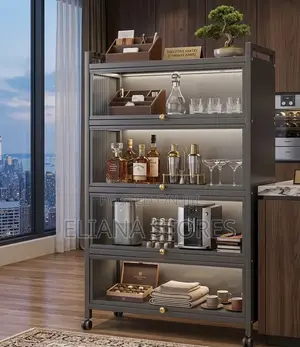 4-Tier Metal Kitchen Cabinet/ Kitchen Storage Cabinet