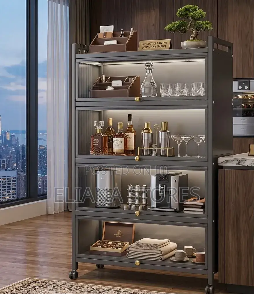 4-Tier Metal Kitchen Cabinet/ Kitchen Storage Cabinet