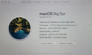 Laptop Apple MacBook Pro 16GB Intel Core i7 SSD 512GB