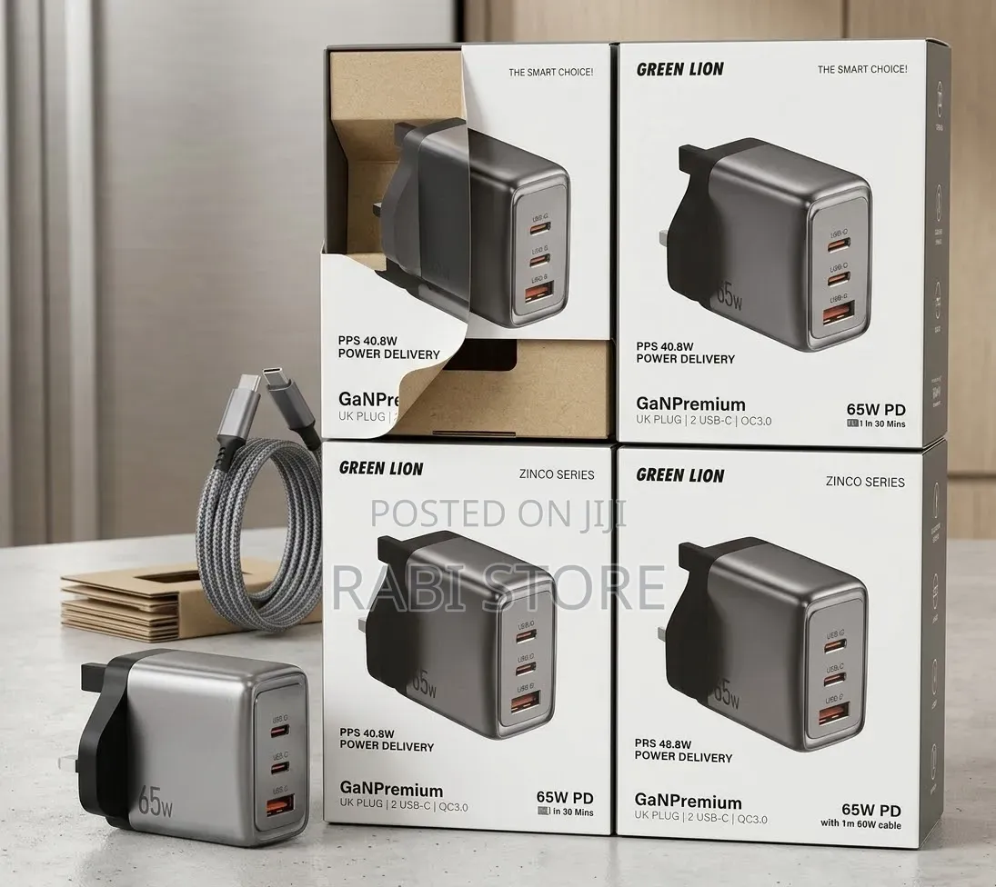 65w Charger, Fast Charger Adapter, Green Lion