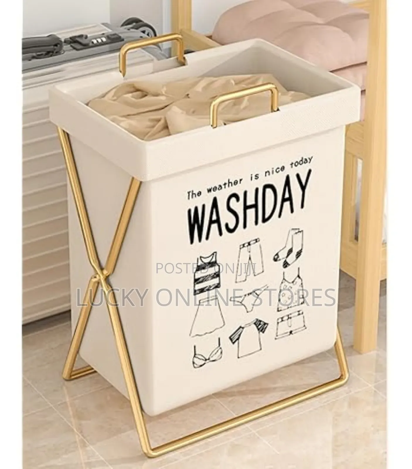 Large Capacity Double Compartment Laundry Basket