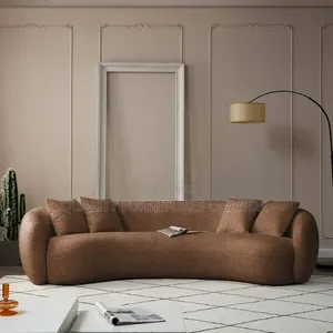 Brown C Shaped 3 Seater