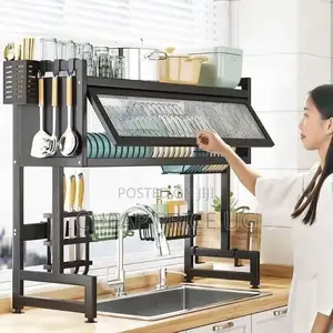 Over-the-Sink Dish Drying Rack and Kitchen Organizer Cabinet.