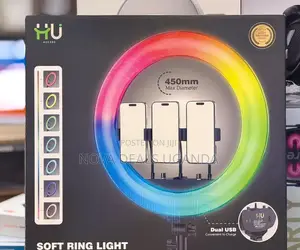 Hu 18inch Premium Ring Light With 3phone Stands, 2 Usb Port