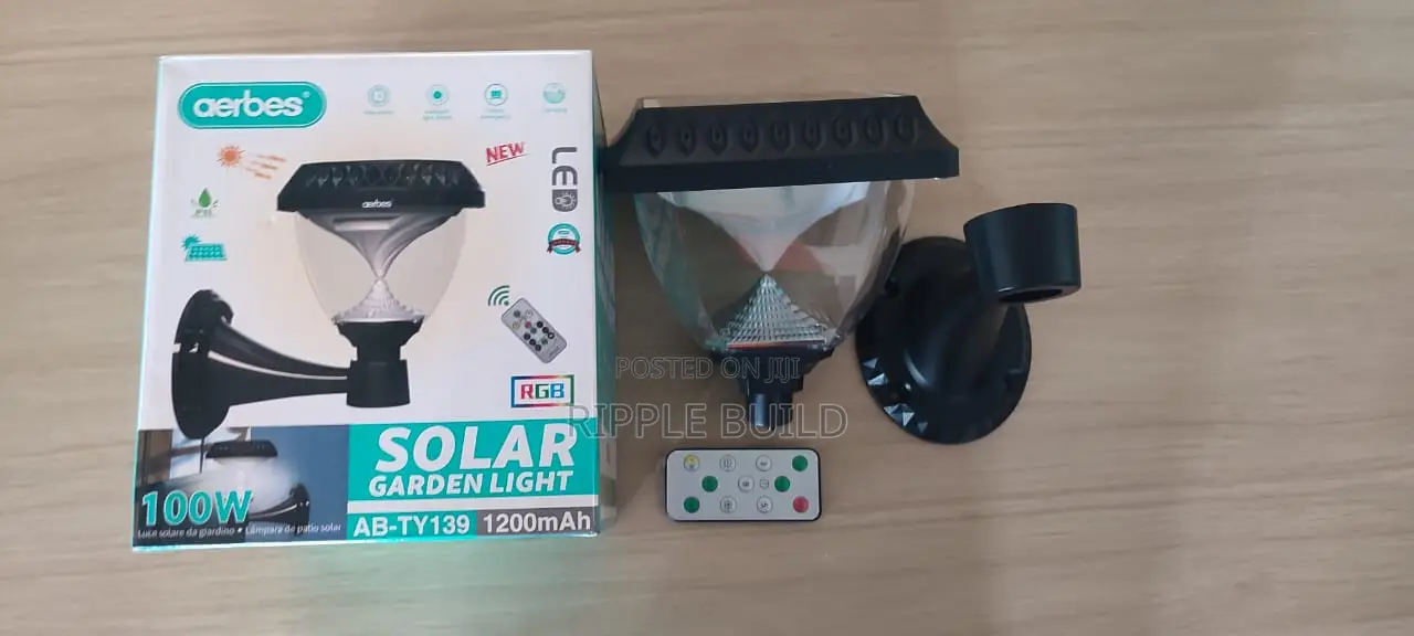 Aerbes Ab-Ty139 100w RGB Solar Garden Wall Light With Remote