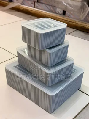 4pc Stakable Grid Fridge Containers
