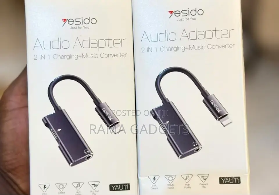 Yesido 2 in 1 Audio Adapter Yau-11 Black