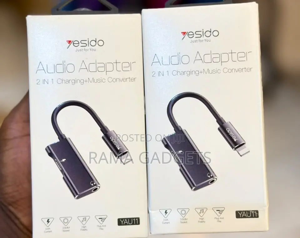 Yesido 2 in 1 Audio Adapter Yau-11 Black