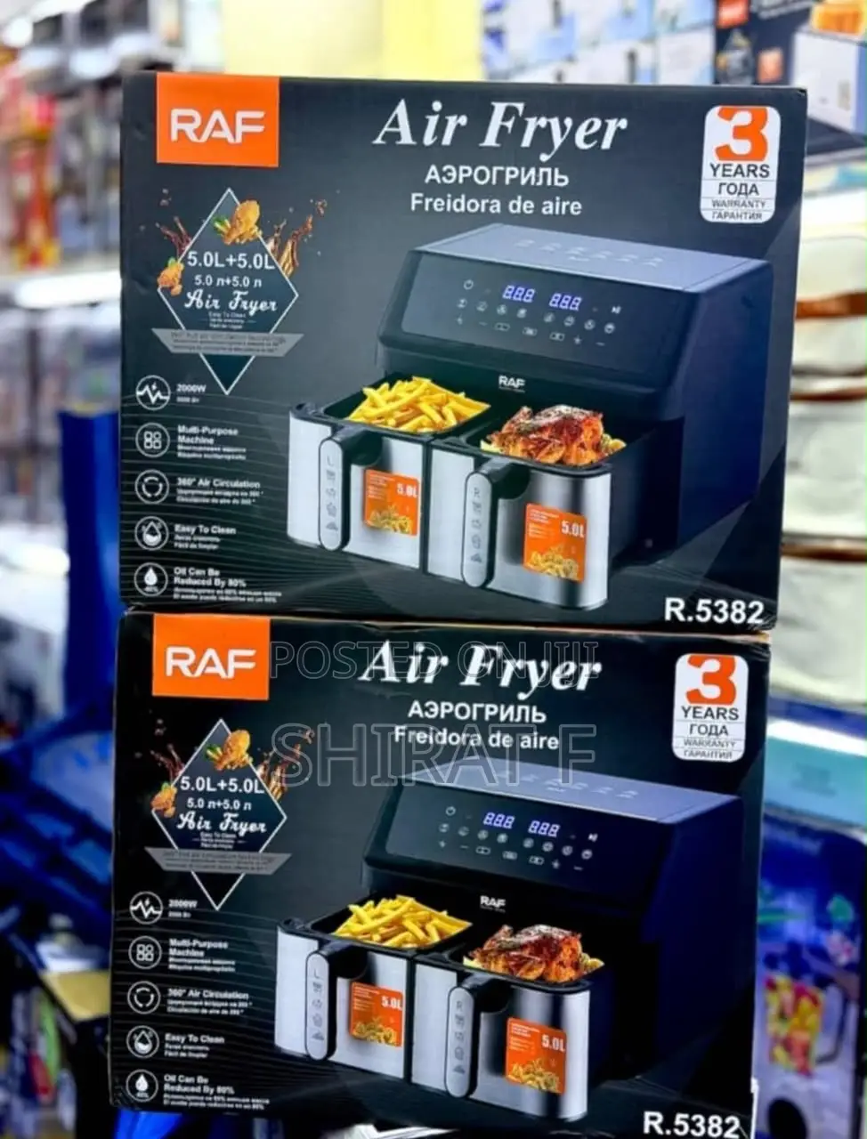 10 Litres Raf Double Air Fryer