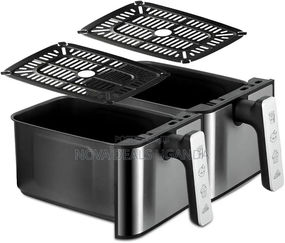 Raf 2000w Dual Basket Air Fryer 5l + 5l | 10l Family Capacity R.5382