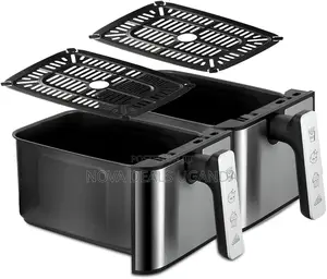 Raf 2000w Dual Basket Air Fryer 5l + 5l | 10l Family Capacity R.5382